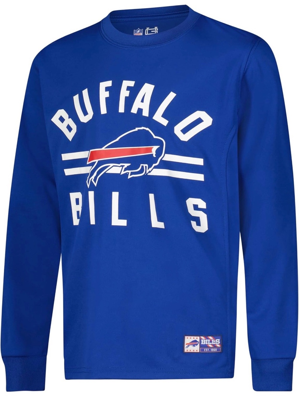 Kids Buffalo David Bitton Blue Crewneck with Buffalo Bills Logo
